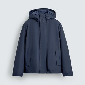 Zara Navy Blue Hooded Jacket